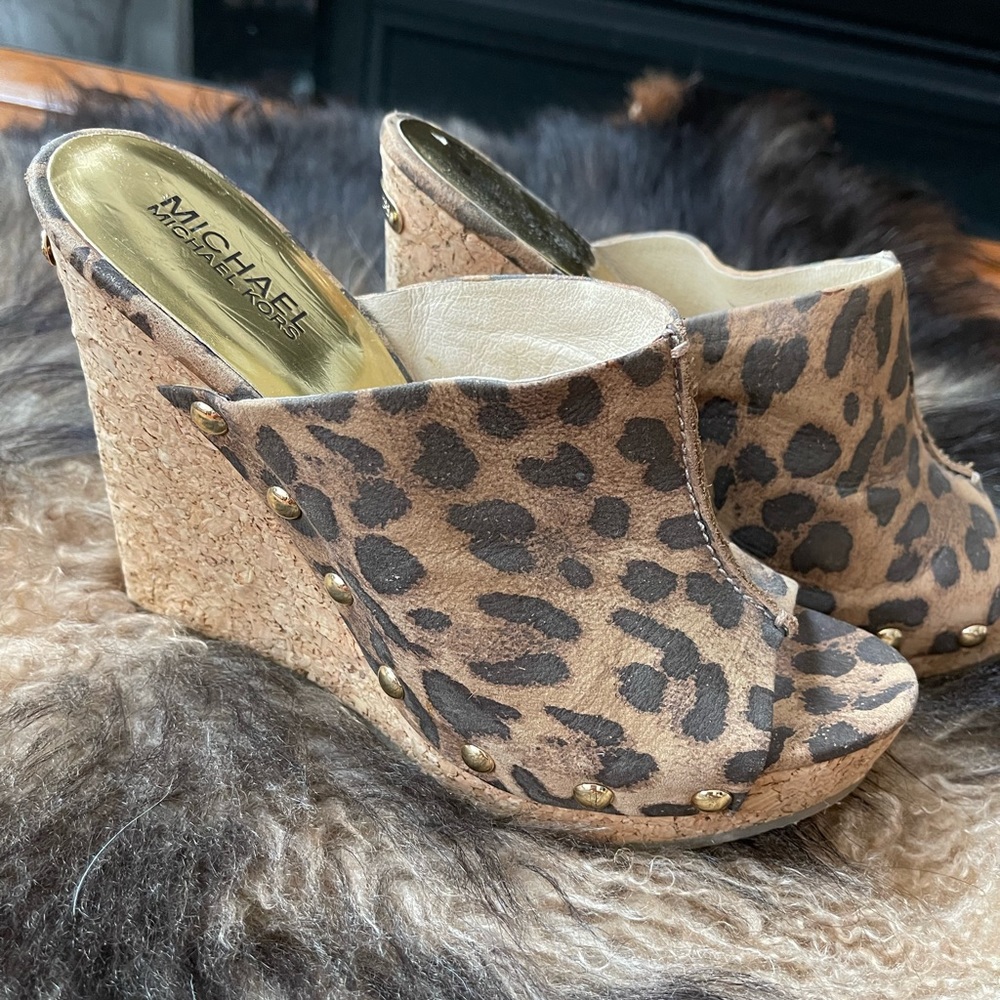 Michael Kors Leopard Print Wedges